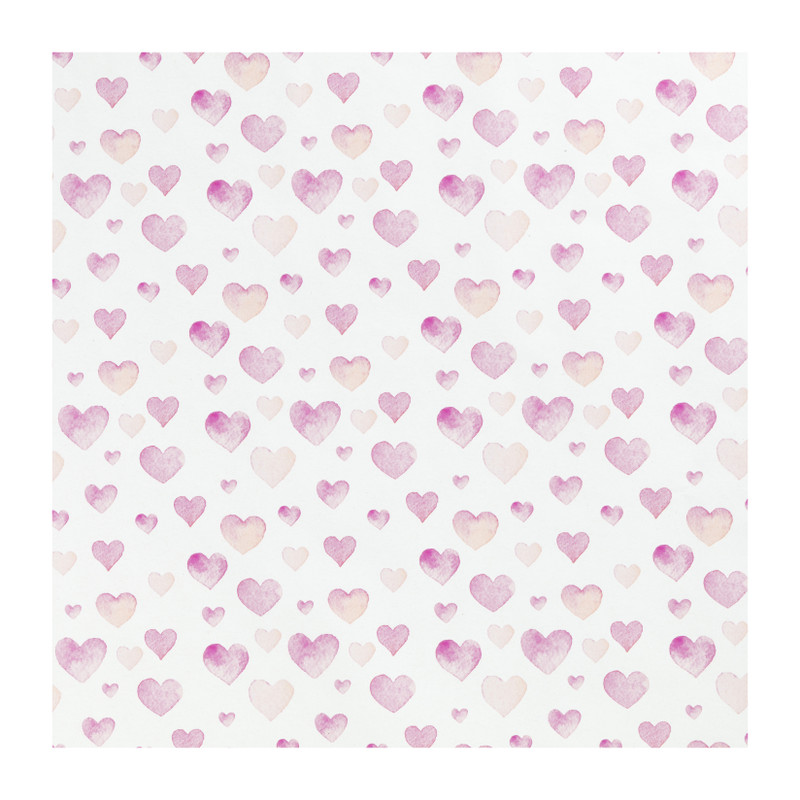 Inpakpapier hartjes - roze - 200x70 cm