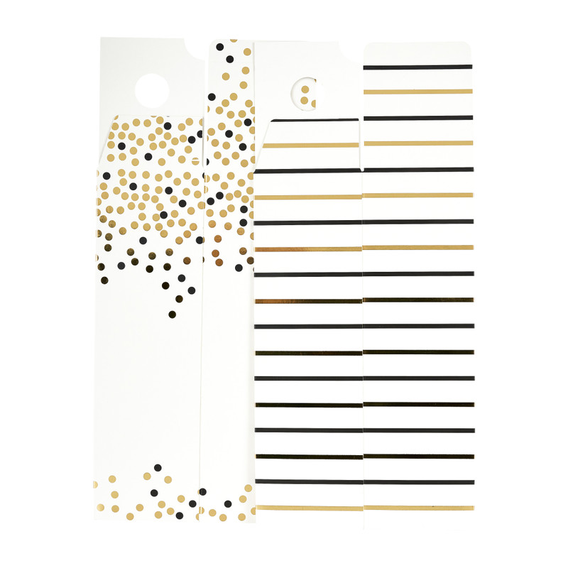 Cadeaudoos fles - streepjes/stippen - 50 cm 