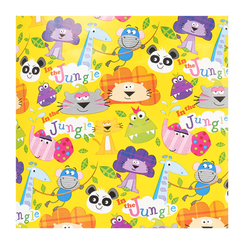 Cadeaupapier kids - animal jungle - 200x70 cm 