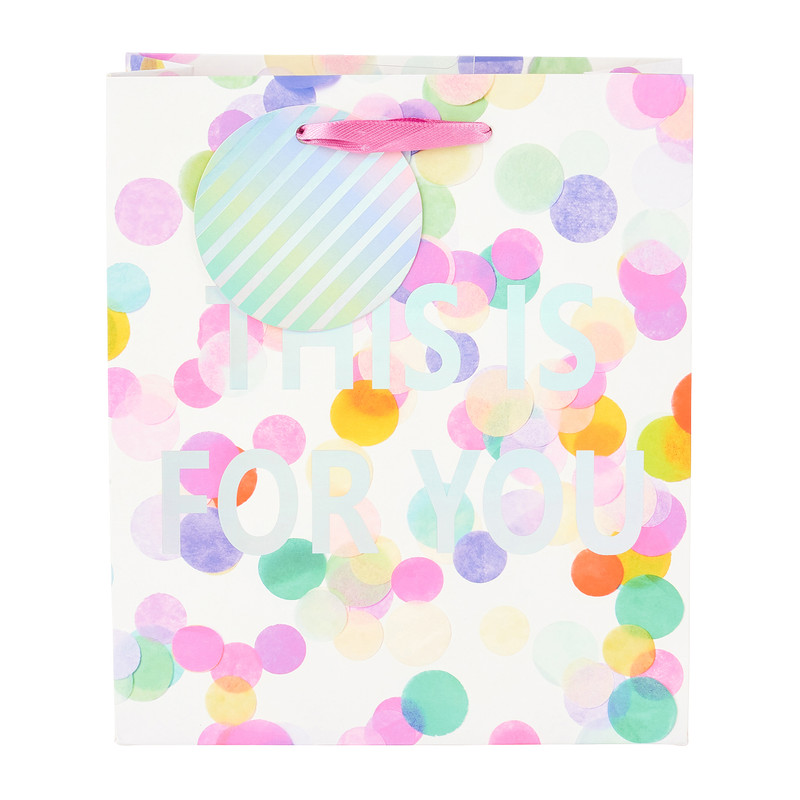 Cadeautasje this is for you - confetti - 18x21 cm