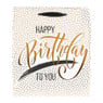 Cadeautasje Happy birthday - gouden stip - 23x26 cm