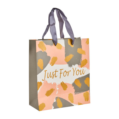 Cadeautasje just for you - grijs - 18x21 cm