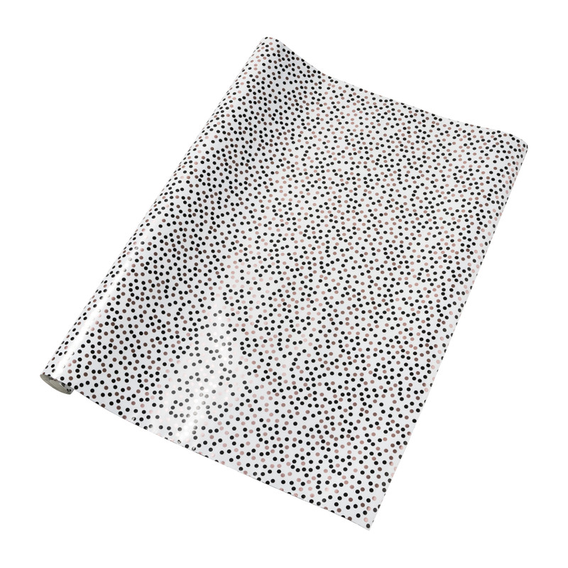 Inpakpapier metallic dots - roze - 70x200 cm