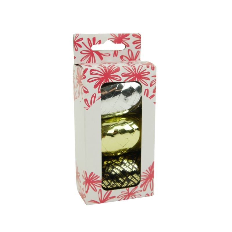 Cadeaulinten mix - goud/zilver/zwart - set van 3 