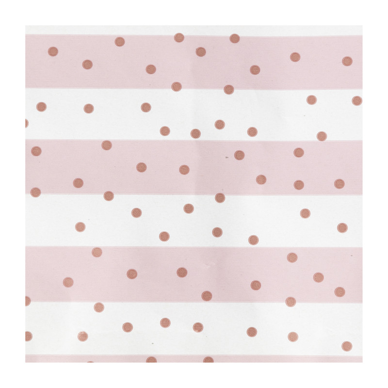 Inpakpapier streep & stipjes - roze - 70x200 cm