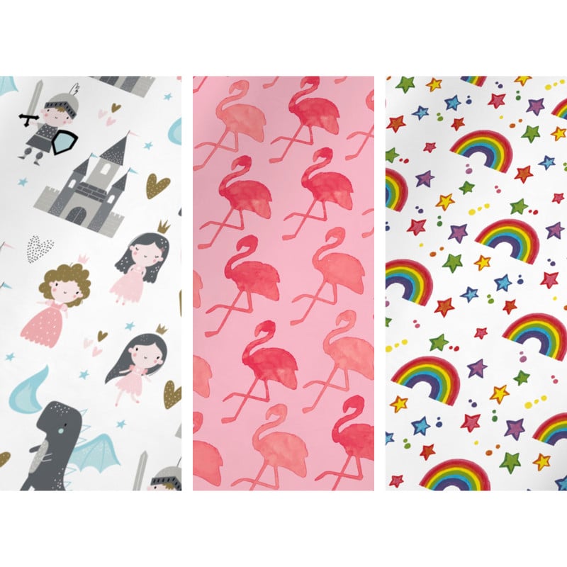 Inpakpapier flamingo/regenboog - diverse varianten - 70x200 cm