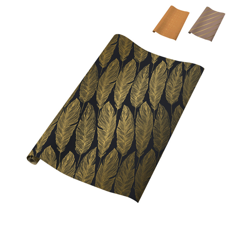 Inpakpapier print met goud - diverse varianten - 70x200 cm