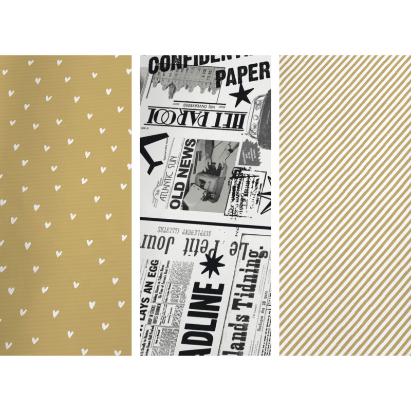 Inpakpapier kraft met print - diverse varianten - 70x200 cm