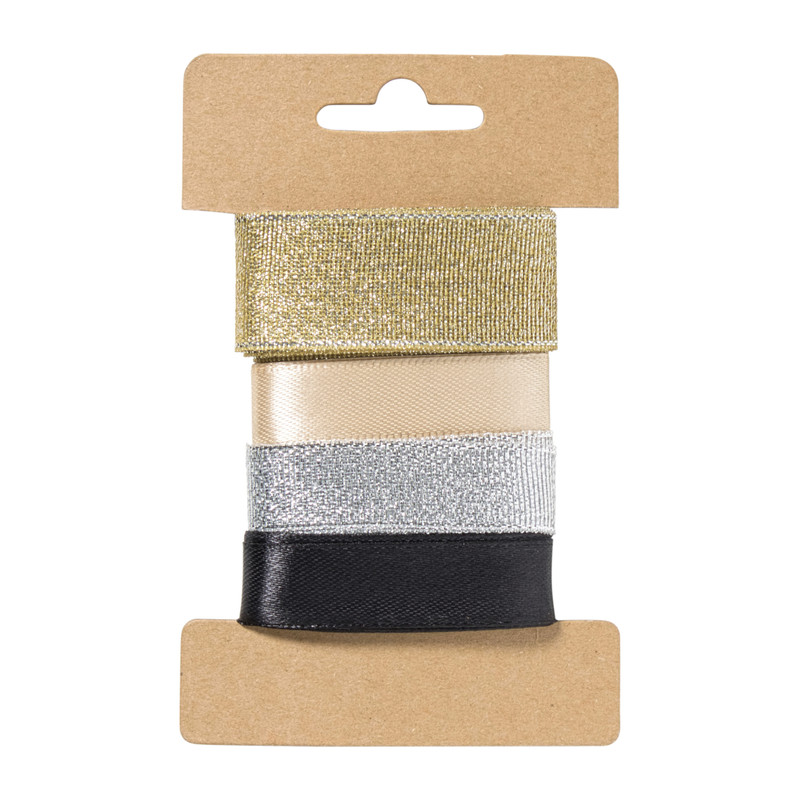 Satijnen lint 3 meter - goud - set van 4