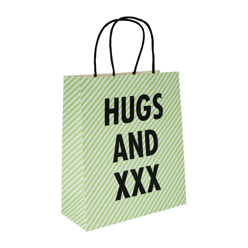 Cadeautasje hugs and xxx - 21x8 cm 