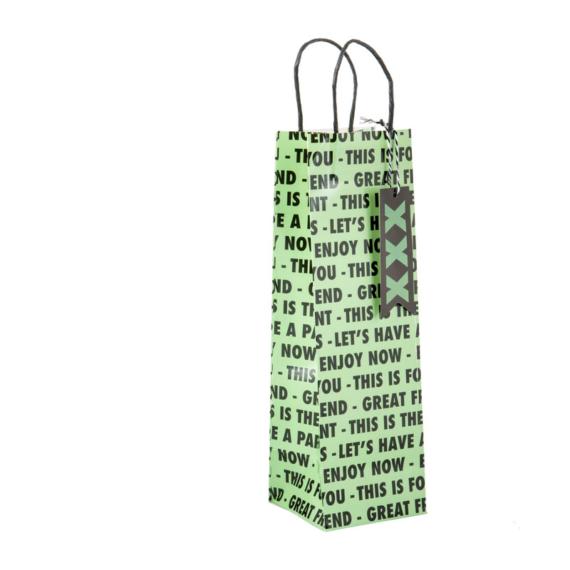 Cadeautasje voor wijnfles - groen