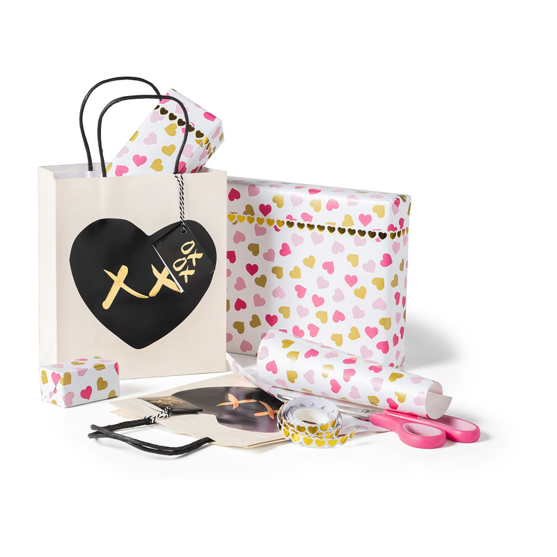 Cadeautasje hart M - 18x21 cm