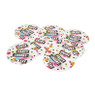 Cadeaustickers confetti - 6.5 cm - set van 10