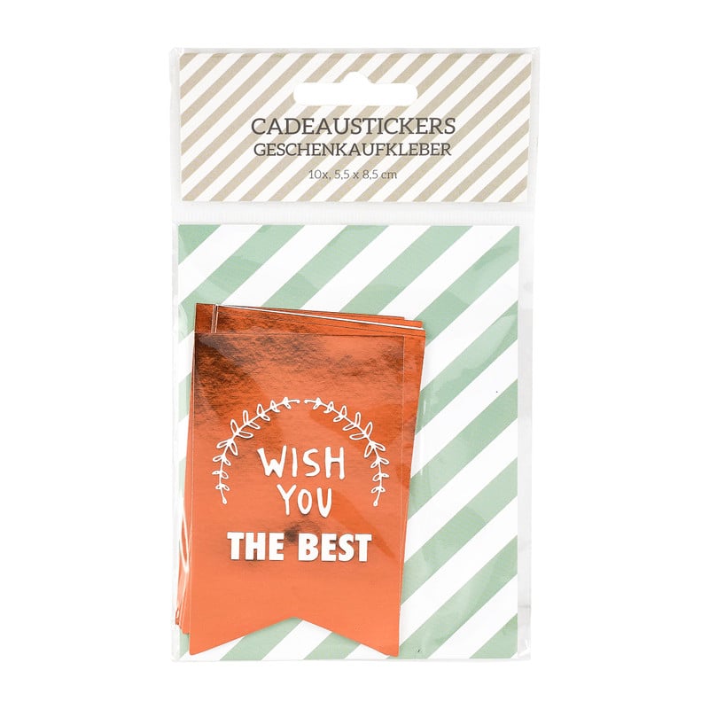 Cadeaustickers wish - 5.5x8.5 cm - set van 10 