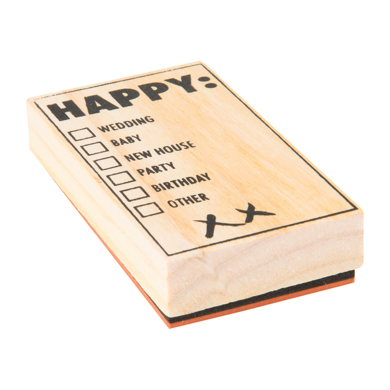 Stempel happy - 9x5 cm