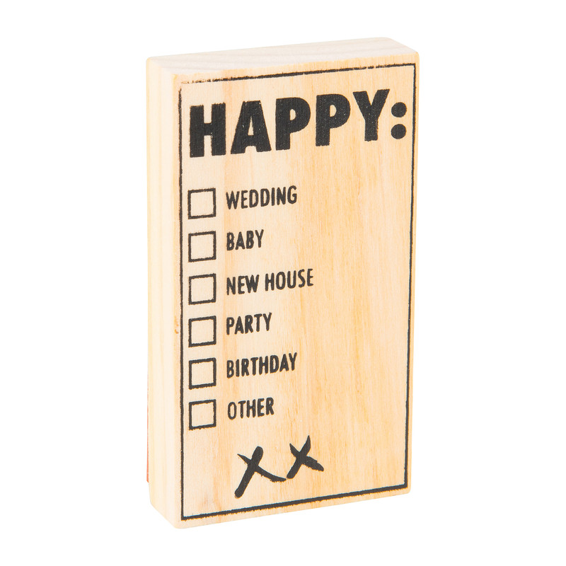 Stempel happy - 9x5 cm