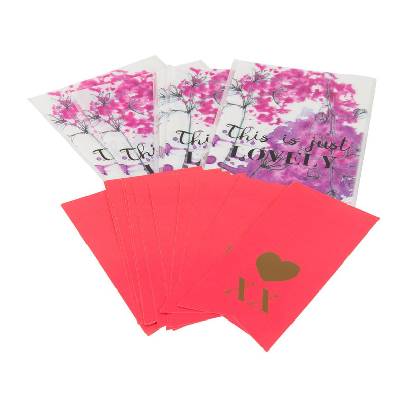 Cadeautasjes aquarel - 9x15 cm - set van 6