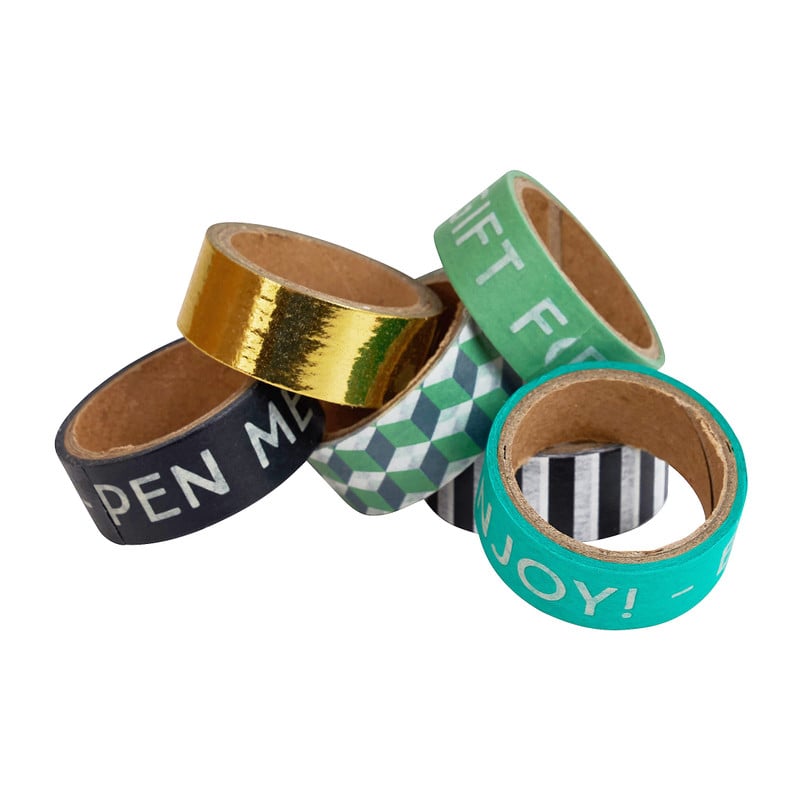 Washi tape - groen - set van 6