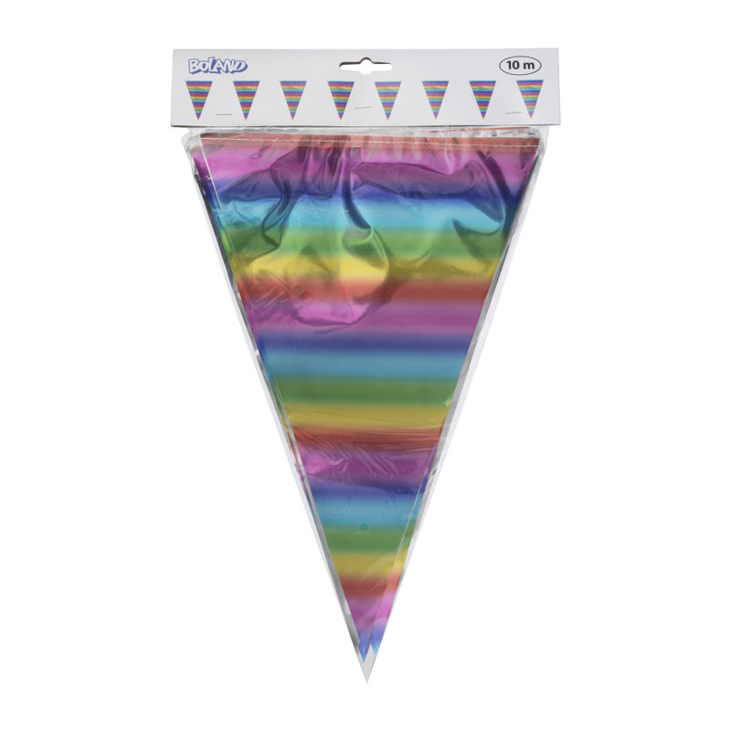 Vlaggenlijn folie gekleurd - 30x20x10 cm