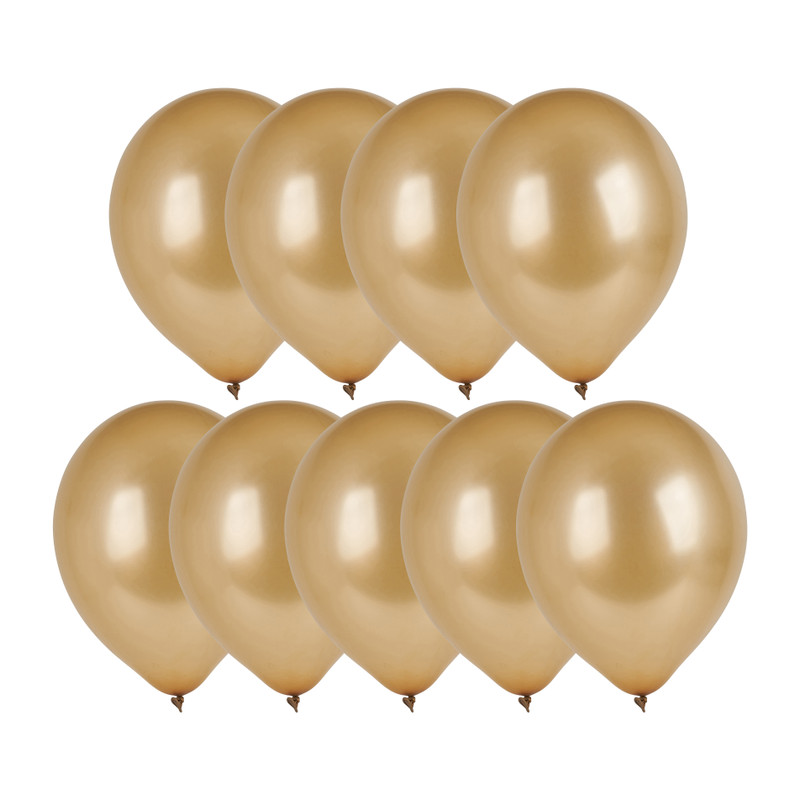 Ballonnen metallic - goud - set van 9