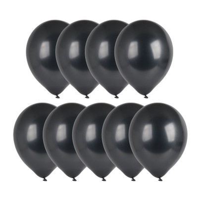 Ballonnen metallic - zwart set van 9