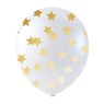 Confettiballon goudkleurige sterren - 6 stuks