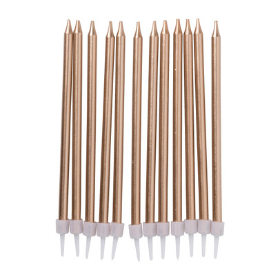 Taartkaarsjes - rose goud - set van 12
