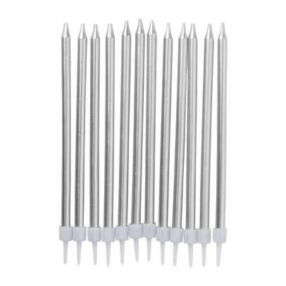 Taartkaarsjes - zilver - set van 12