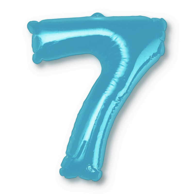 Opblaasbaar cijfer 7 - blauw