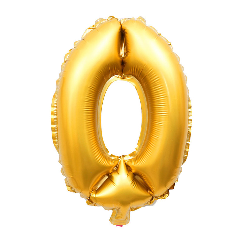 Folieballon XL - cijfer 0 - 60 cm