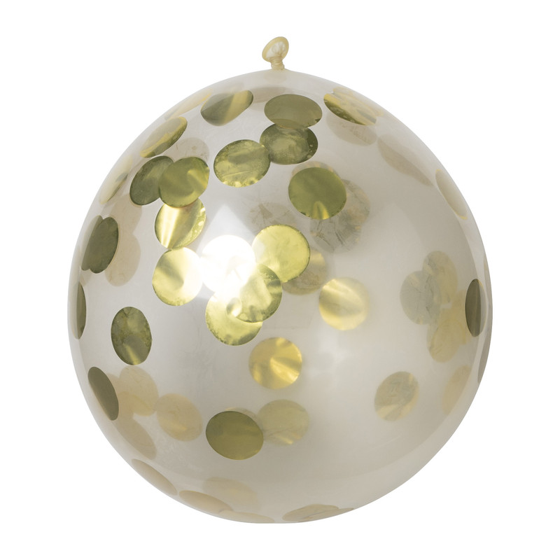 Confettiballon - goud - 5 stuks