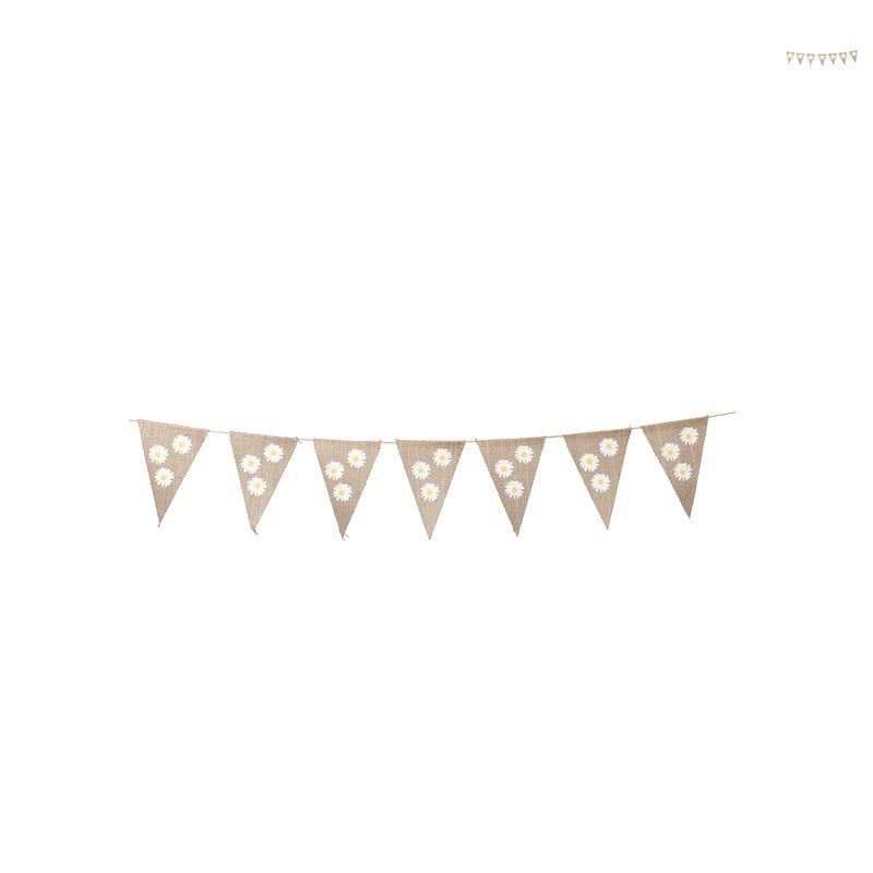 Vlaggenlijn jute madeliefje - diverse varianten - 2,5 m 