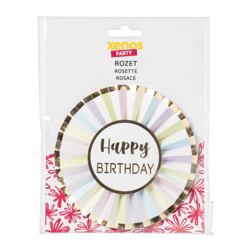 Rozet - happy birthday - 12 cm