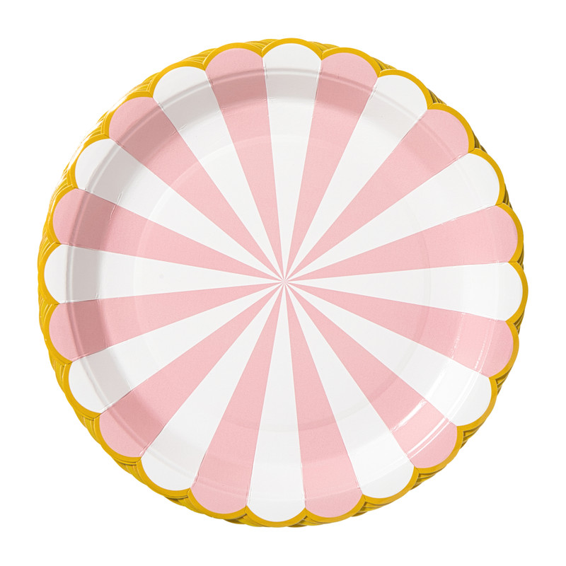 Papieren borden - gestreept - set van 8