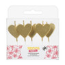 Taartkaarsjes hartjes - goud - set van 5