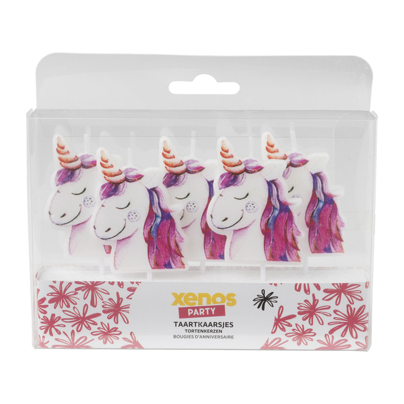 Taartkaarsjes - unicorn - set van 5 
