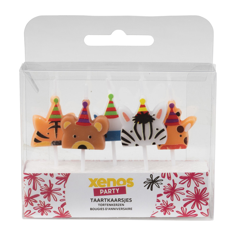 Taartkaarsjes - dieren - set van 5