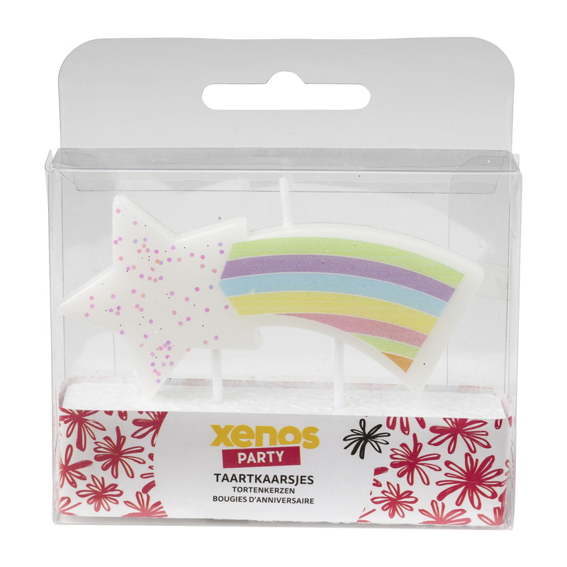 Taartkaarsje - regenboog