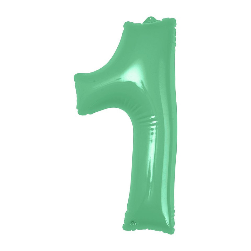 Opblaasbaar cijfer 1- groen - kunststof