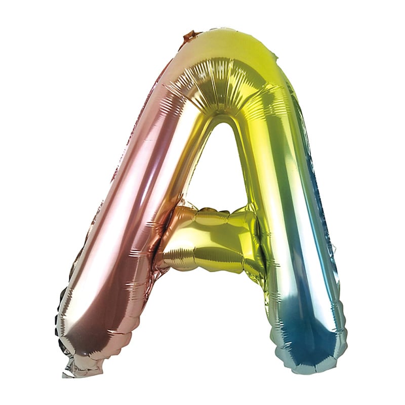 markt Maryanne Jones werkzaamheid Folie ballon - opblaasbare letter A - regenboog metallic - 30 cm | Xenos