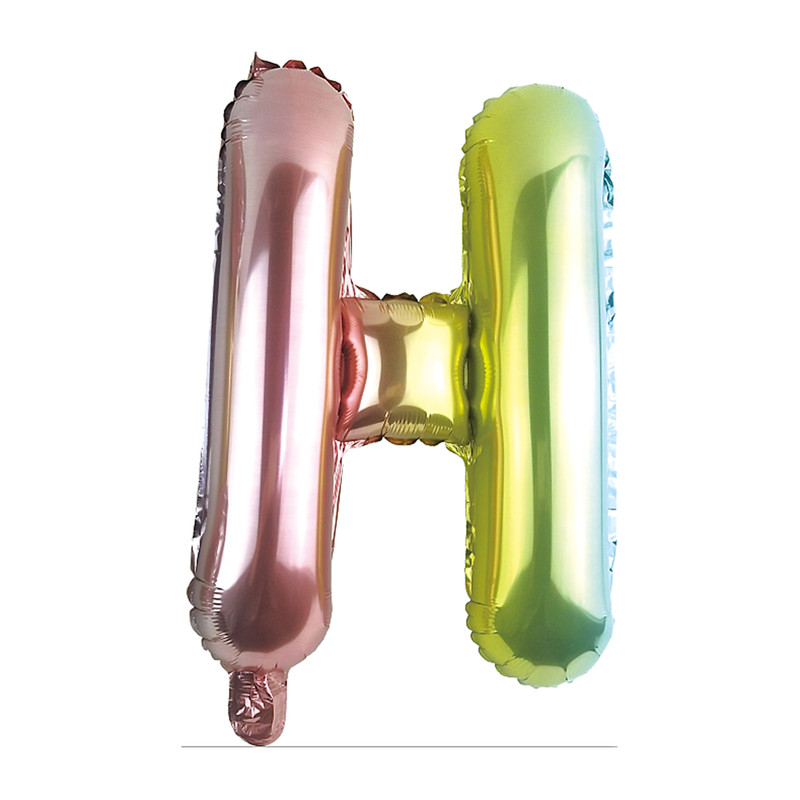 Folie ballon H - regenboog metallic - 30 cm