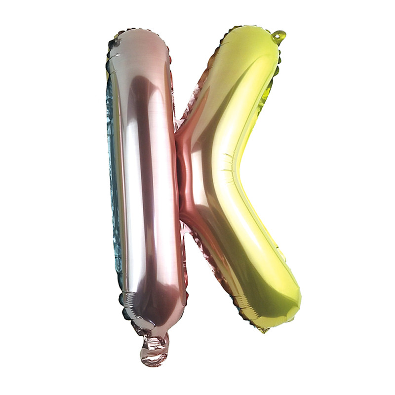 Folie ballon K - regenboog metallic - 30 cm
