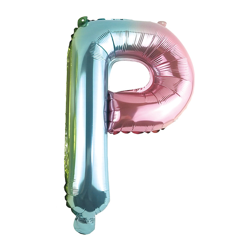 Folie ballon P- regenboog metallic - 30 cm