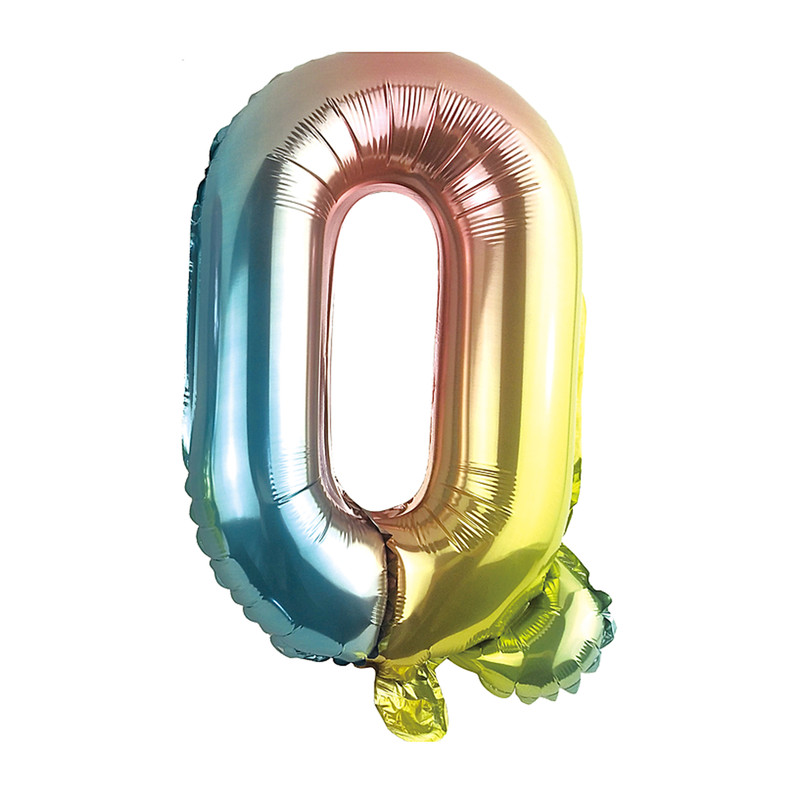 Folie ballon Q - regenboog metallic - 30 cm