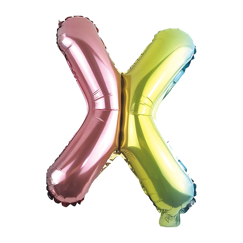 Folie ballon X - regenboog metallic - 30 cm
