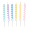 Taartkaarsen met twist - multikleur - set van 6