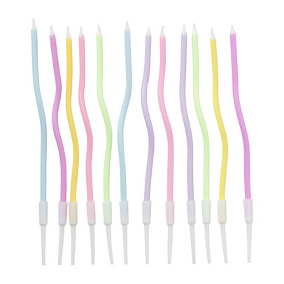 Taartkaarsjes gedraaid - set van 12 - ø3x15 cm