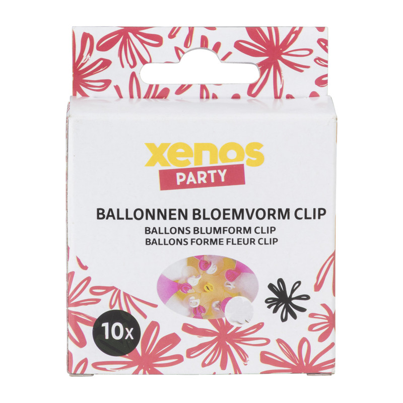 Ballon clip bloemvorm - set van 10 - ø8x1 cm