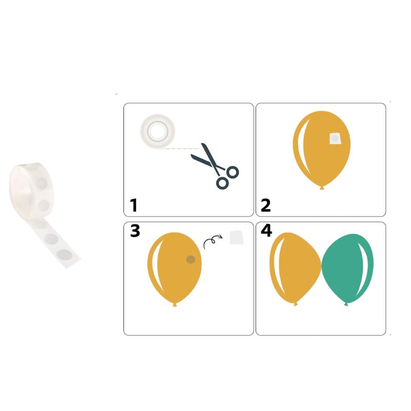 Ballon lijm plakkers - set van 100