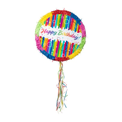 Piñata happy birthday - multikleur - ø44x9 cm